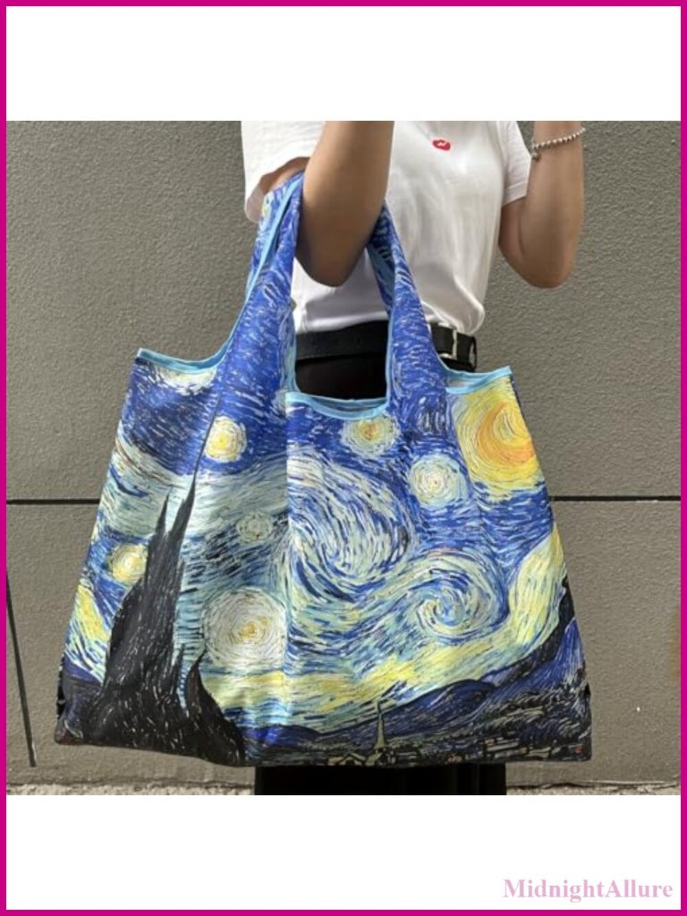 Van Gogh Starry Night Print Foldable Reusable Tote Bag